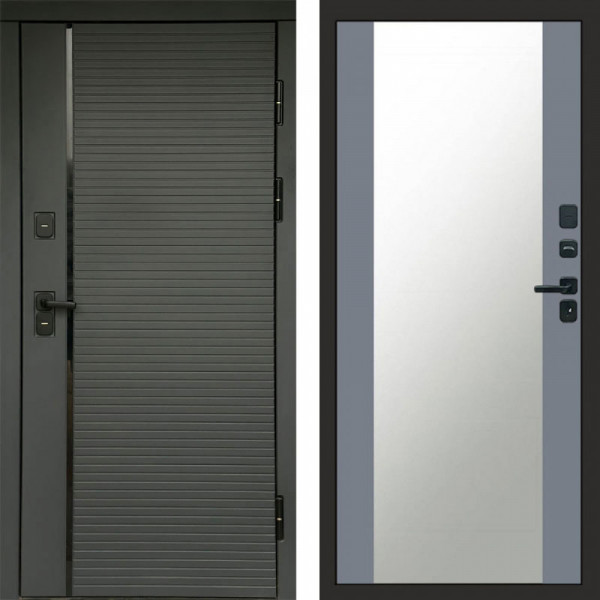 Входная дверь Termo-Door Графит Line - Зеркало Grey Софт