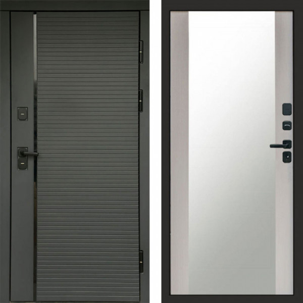 Входная дверь Termo-Door Графит Line - Зеркало лиственница