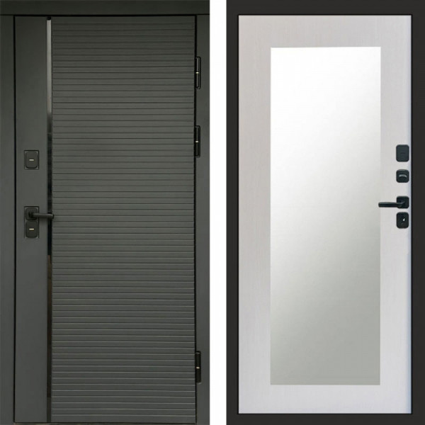 Входная дверь Termo-Door Графит Line - Зеркало Триумф лиственница