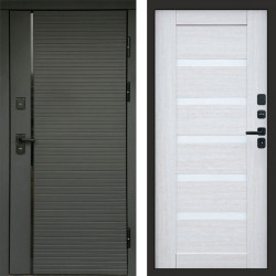 Входная дверь Termo-Door Графит Line - Зеркало Триумф Царга лиственница 4500 / 5500