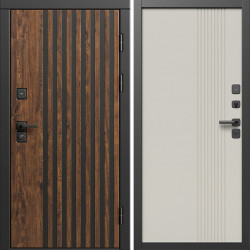 Входная дверь Termo-Door Кантри - Страйп Слоновая Кость