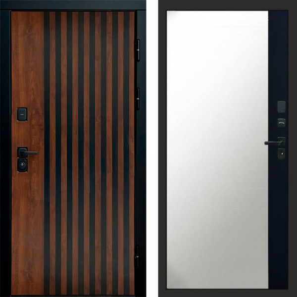 Входная дверь Termo-Door Кантри - Зеркало Фацет Черный кварц