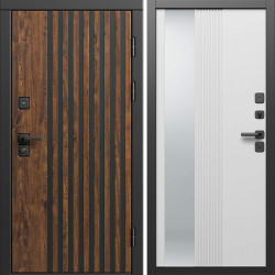 Входная дверь Termo-Door Кантри - Зеркало Люмис Белый Софт