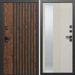 Входная дверь Termo-Door Кантри - Зеркало Люмис Соновая Кость