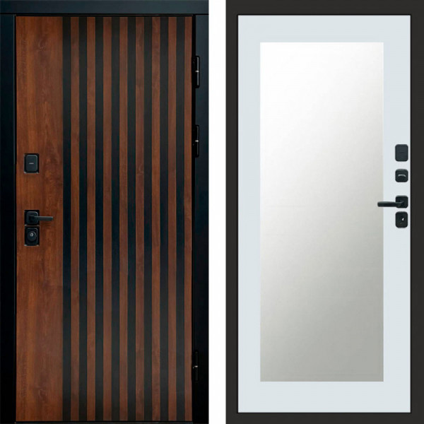 Входная дверь Termo-Door Кантри - Зеркало Триумф Белый софт