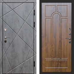 Входная дверь Termo-Door Лучи Бетон Темный - Арка дуб