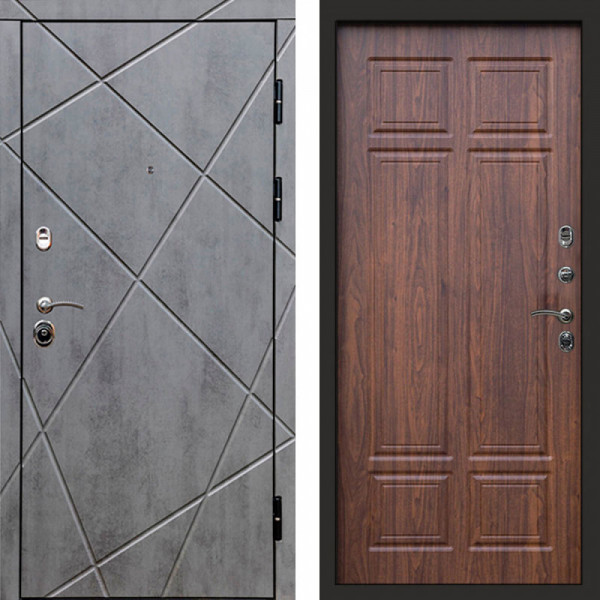 Входная дверь Termo-Door Лучи Бетон Темный - Без серии Орех премиум