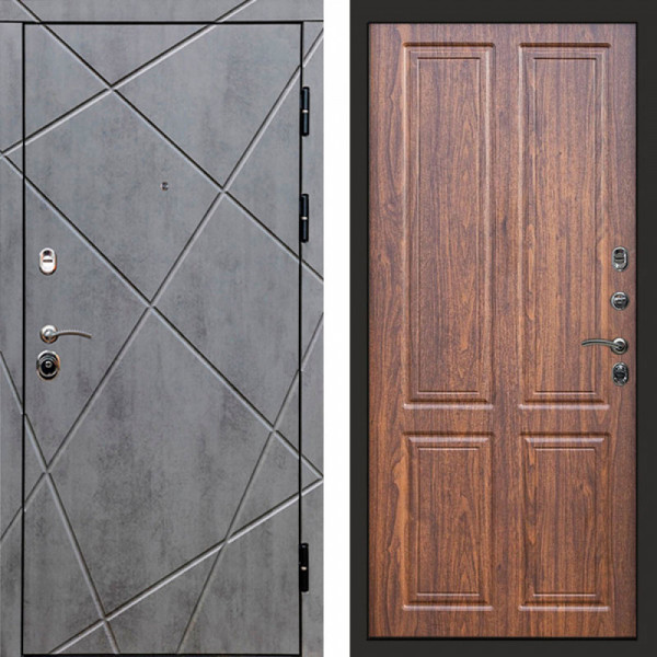 Входная дверь Termo-Door Лучи Бетон Темный - Без серии Орех стандарт