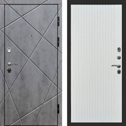 Входная дверь Termo-Door Лучи Бетон Темный - Flat Белый софт