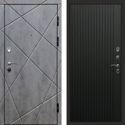Входная дверь Termo-Door Лучи Бетон Темный - Flat Черный кварц