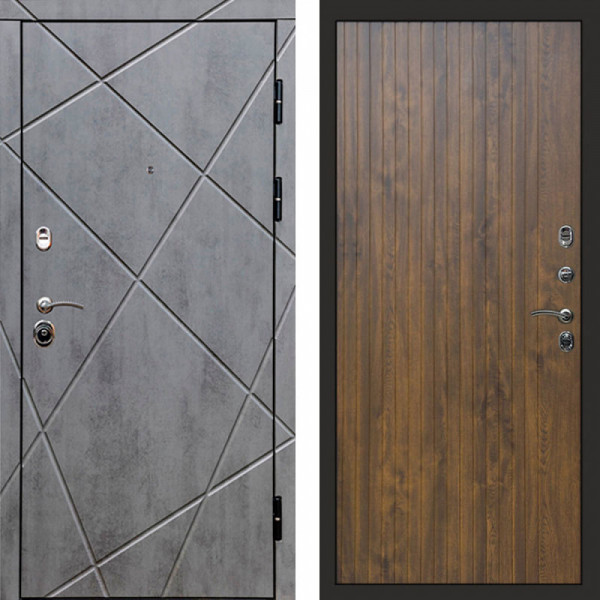 Входная дверь Termo-Door Лучи Бетон Темный - Flat Дуб