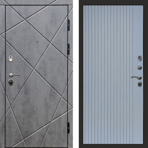 Входная дверь Termo-Door Лучи Бетон Темный - Flat Grey софт