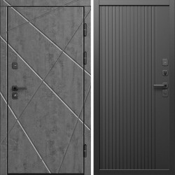 Входная дверь Termo-Door Лучи Бетон Темный - Флэт Черный кварц