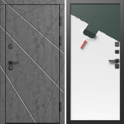 Входная дверь Termo-Door Лучи Бетон Темный - Гладкая Панель Под Покраску (грунт)
