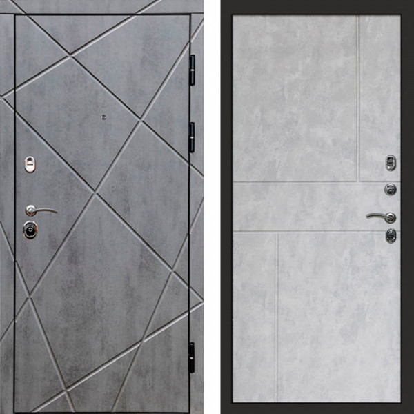 Входная дверь Termo-Door Лучи Бетон Темный - Горизонт бетон светлый