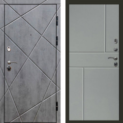 Входная дверь Termo-Door Лучи Бетон Темный - Горизонт Grey софт
