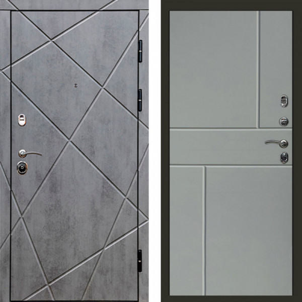 Входная дверь Termo-Door Лучи Бетон Темный - Горизонт Grey софт