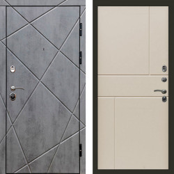 Входная дверь Termo-Door Лучи Бетон Темный - Горизонт Слоновая кость