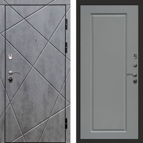 Входная дверь Termo-Door Лучи Бетон Темный - Гранд Grey софт