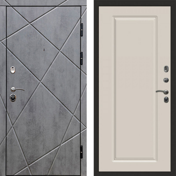 Входная дверь Termo-Door Лучи Бетон Темный - Гранд Слоновая кость