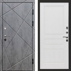 Входная дверь Termo-Door Лучи Бетон Темный - Классика белое дерево