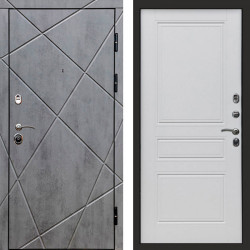 Входная дверь Termo-Door Лучи Бетон Темный - Классика белый матовый