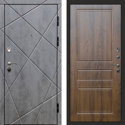 Входная дверь Termo-Door Лучи Бетон Темный - Классика дуб