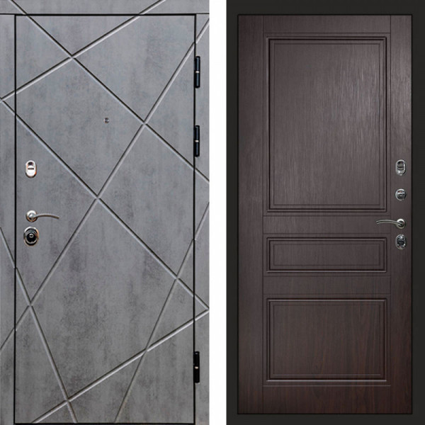 Входная дверь Termo-Door Лучи Бетон Темный - Классика венге