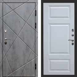 Входная дверь Termo-Door Лучи Бетон Темный - Лион Белый софт