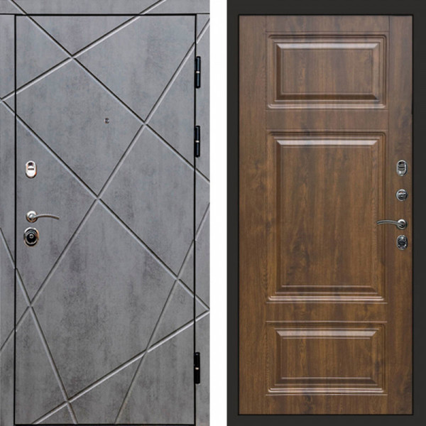 Входная дверь Termo-Door Лучи Бетон Темный - Лион Дуб