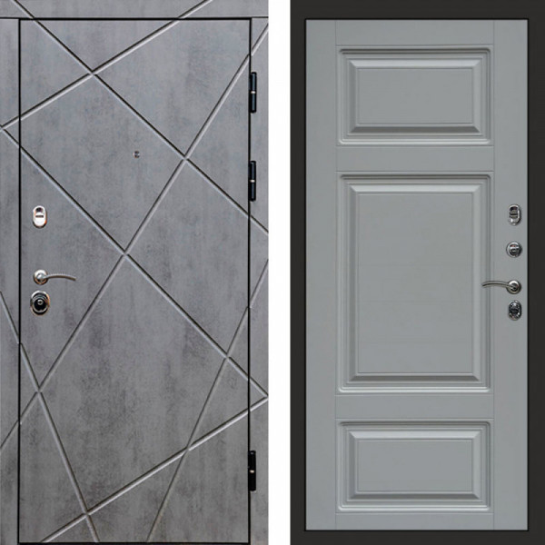 Входная дверь Termo-Door Лучи Бетон Темный - Лион Grey софт