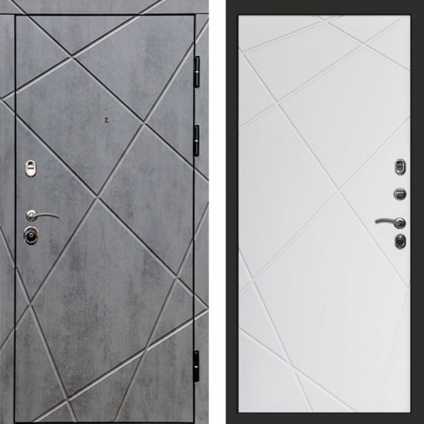 Входная дверь Termo-Door Лучи Бетон Темный - Лучи белый