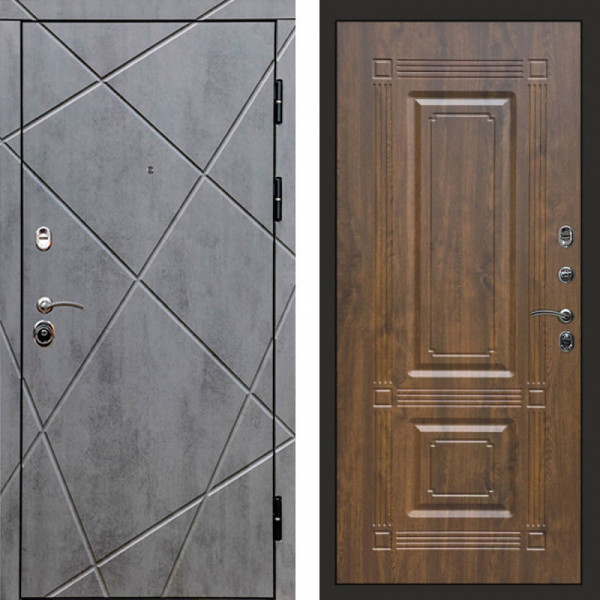 Входная дверь Termo-Door Лучи Бетон Темный - Мадрид Дуб