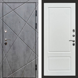 Входная дверь Termo-Door Лучи Бетон Темный - Марсель Белый софт