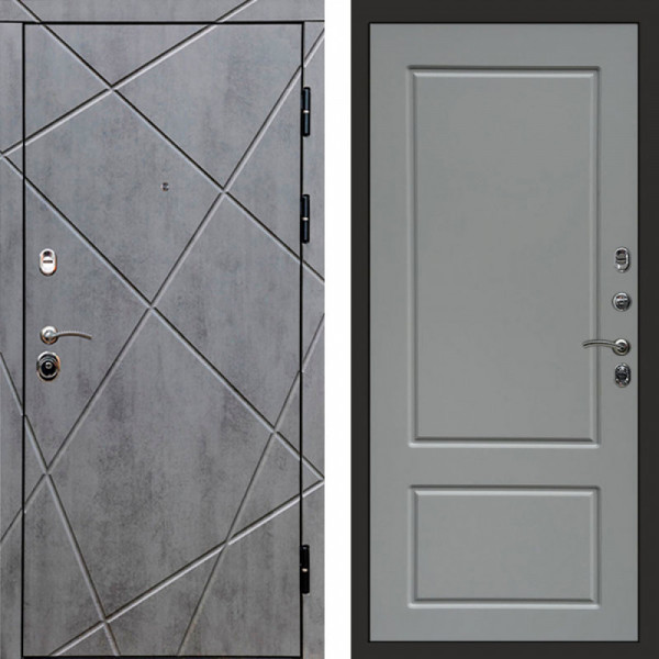 Входная дверь Termo-Door Лучи Бетон Темный - Марсель Grey софт