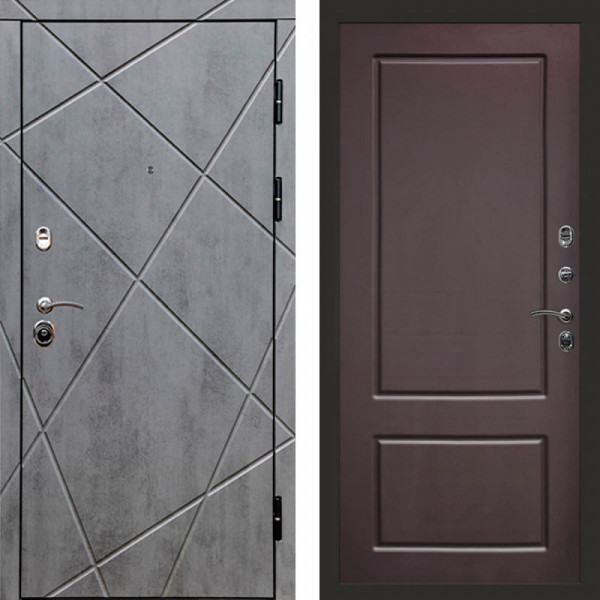 Входная дверь Termo-Door Лучи Бетон Темный - Марсель Шоколад