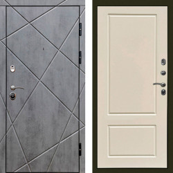 Входная дверь Termo-Door Лучи Бетон Темный - Марсель Слоновая кость