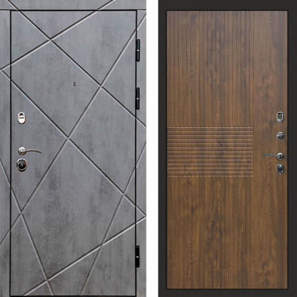 Входная дверь Termo-Door Лучи Бетон Темный - Мастино Дуб