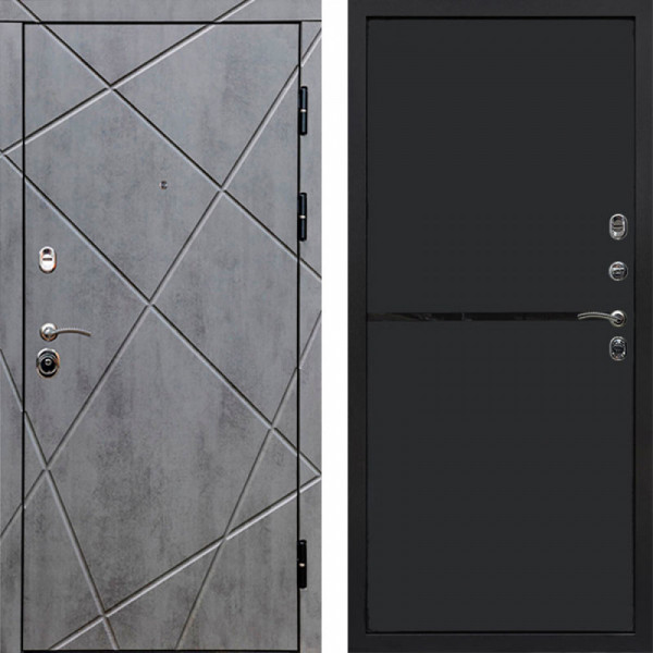 Входная дверь Termo-Door Лучи Бетон Темный - Нео Black