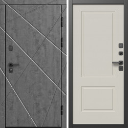 Входная дверь Termo-Door Лучи Бетон Темный - Нео Классика Слоновая Кость