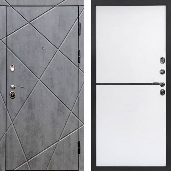 Входная дверь Termo-Door Лучи Бетон Темный - Нео White