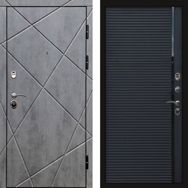 Входная дверь Termo-Door Лучи Бетон Темный - Porte black