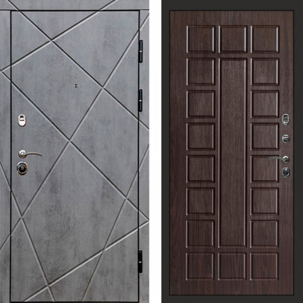 Входная дверь Termo-Door Лучи Бетон Темный - Престиж венге