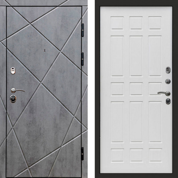 Входная дверь Termo-Door Лучи Бетон Темный - Спарта белое дерево