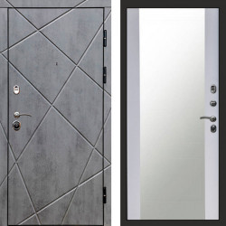Входная дверь Termo-Door Лучи Бетон Темный - Зеркало белый софт