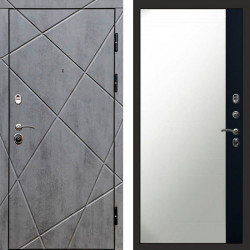 Входная дверь Termo-Door Лучи Бетон Темный - Зеркало Фацет Черный кварц+тонировка серая