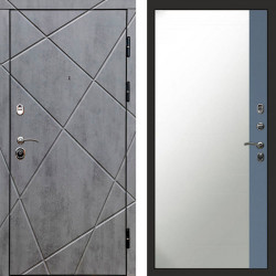 Входная дверь Termo-Door Лучи Бетон Темный - Зеркало Фацет Grey софт