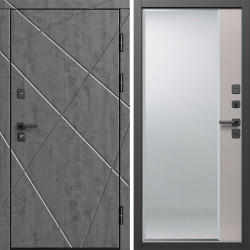 Входная дверь Termo-Door Лучи Бетон Темный - Зеркало Фацет Капучино