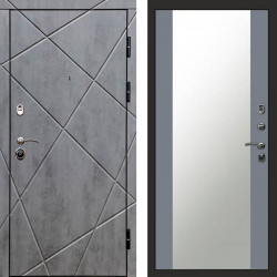 Входная дверь Termo-Door Лучи Бетон Темный - Зеркало Grey Софт