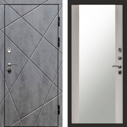 Входная дверь Termo-Door Лучи Бетон Темный - Зеркало лиственница